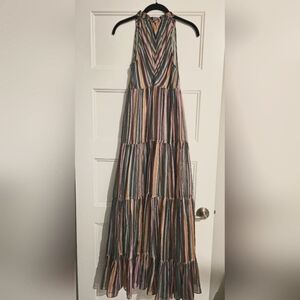 Hartly Love Sam Striped Sleeveless Multi-Color Long Dress sz xs